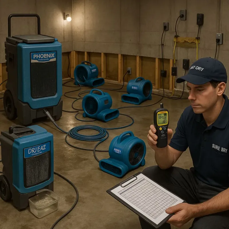 Structural Drying and Dehumidification process in Westport, WA